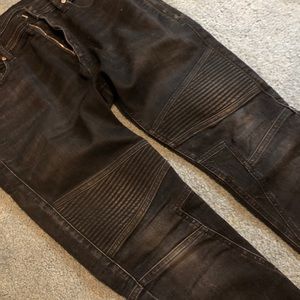 Neil Barrett designer biker jeans: Skinny Fit, Regular Rise. Black. Size 34